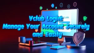 illustration text 'Vclub Login: Manage Your Account Securely and Easily'