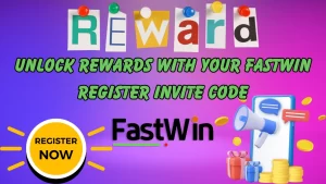 illustration text 'Unlock Rewards with Your Fastwin Register Invite Code'