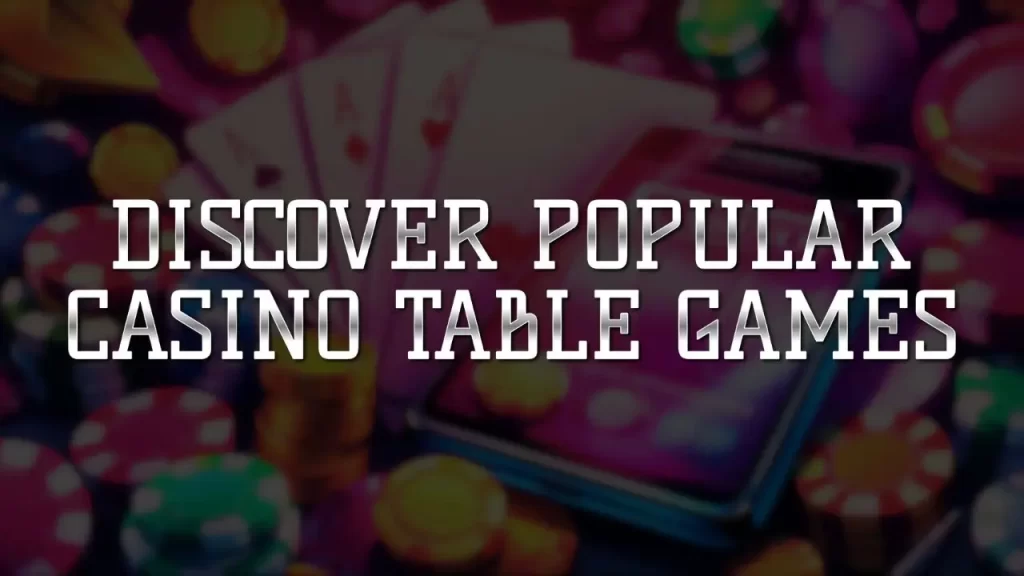 illustration text 'discover popular casino table games'